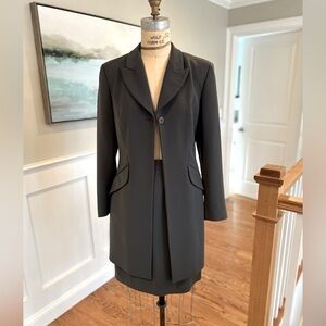 Paniz NY, skirt suit set, olive green, size 4